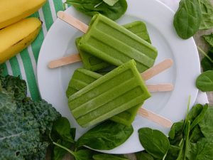 Helados vegetales, polos de espinacas