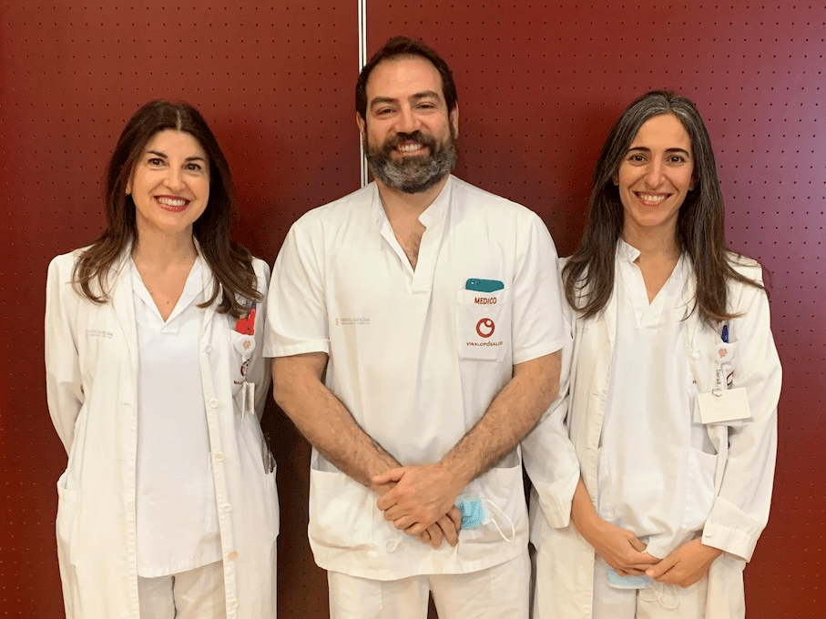 Dra. Ana Maestre, el Dr. José Carlos Escribano y la Dra. Nadia Ahmad de la Unidad ETEV